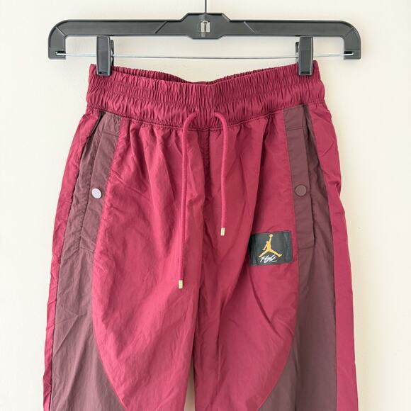 Jordan Flight Burgundy Nylon Track Pants Windbreaker Joggers S Retro Streetwear - Picture 3 of 8